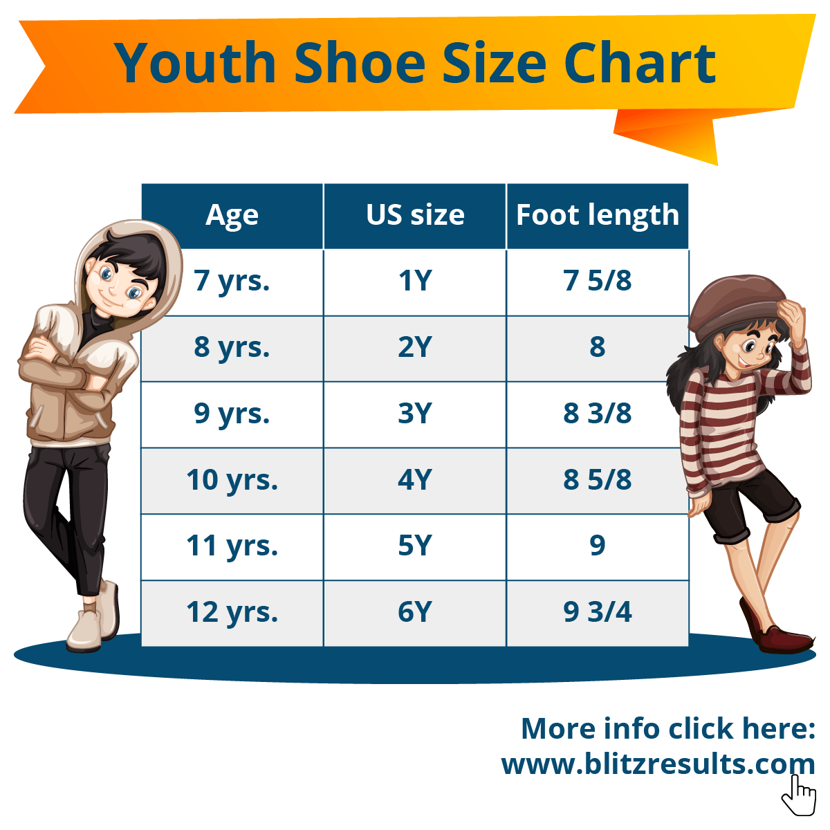 Youth Shoe Size Chart